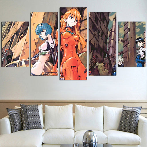 Neon Genesis Evangellion Ayanami And Asuka Wall Art Canvas