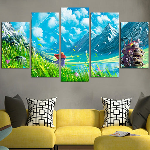 Howl's Moving Castle In The Valley Wall Art Canvas