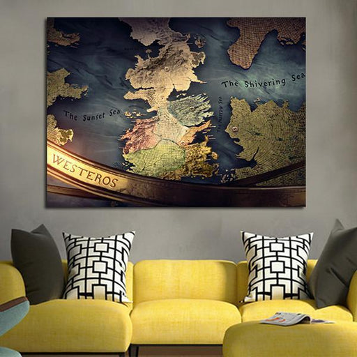 1 Panel The Seven Kingdoms From Game of Throne Wall Art Canvas