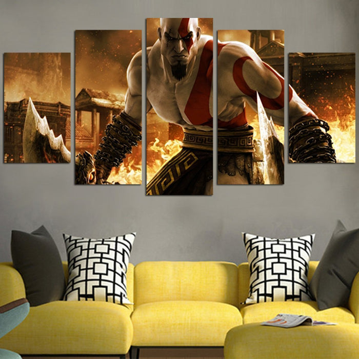 Kratos Holds Sword Wall Art Canvas