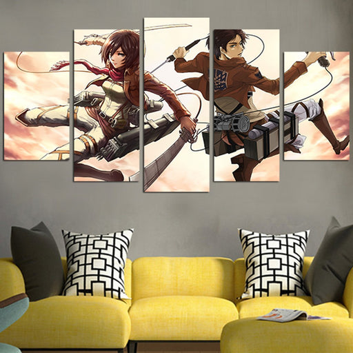 Mikasa And Eren Wall Art Canvas