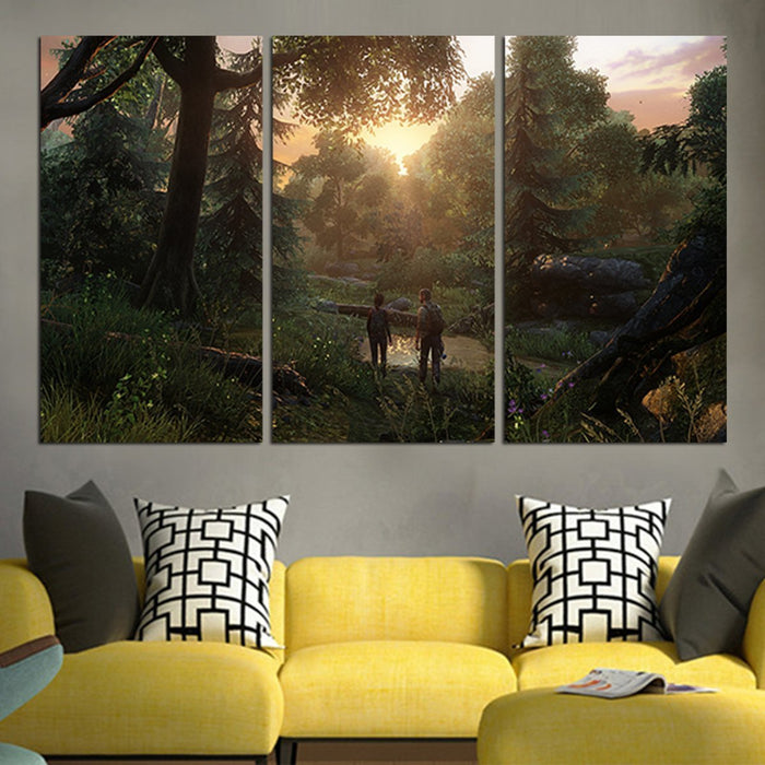 The Last Of Us Ellie And Joel In Forest Wall Art Canvas