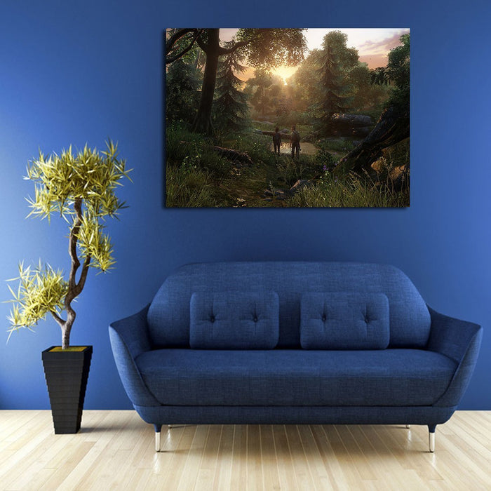 The Last Of Us Ellie And Joel In Forest Wall Art Canvas