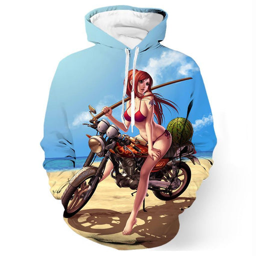 Fairy Tail Erza Scarlet With Motocycle Shirts