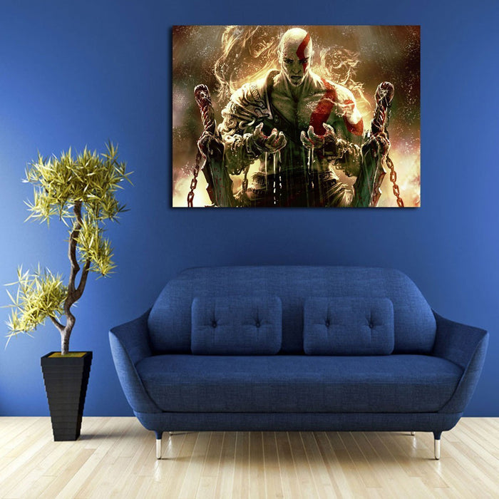 Kratos Looks At Hands Wall Art Canvas
