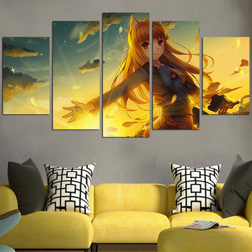 Spice And Wolf Holo In The Sunset Wall Art Canvas