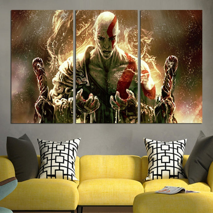 Kratos Looks At Hands Wall Art Canvas