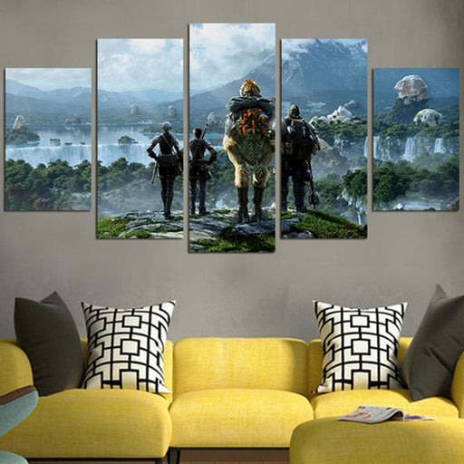 Final Fantasy Landscape And Characters Wall Art Canvas