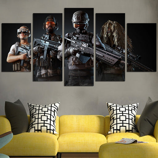 PUBG Characters With Weapons Wall Art Canvas