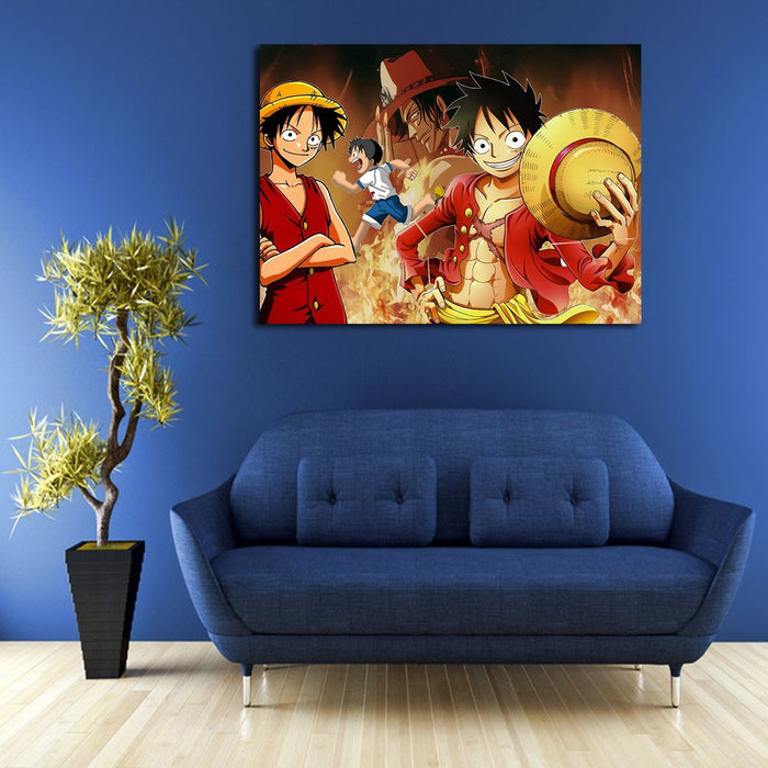 Cool Luffy One Piece Wall Art Canvas