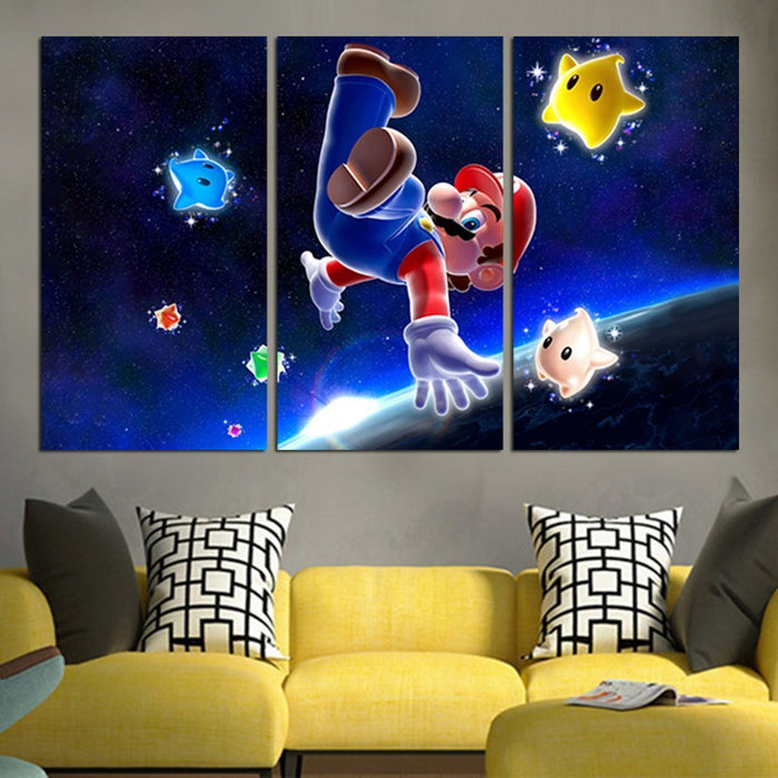 Super Mario And Luma Characters Wall Art Canvas