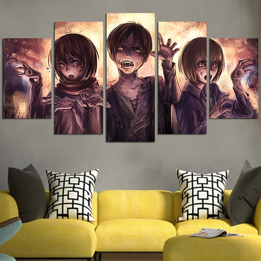 Eren Armin And Mikasa Wall Art Canvas