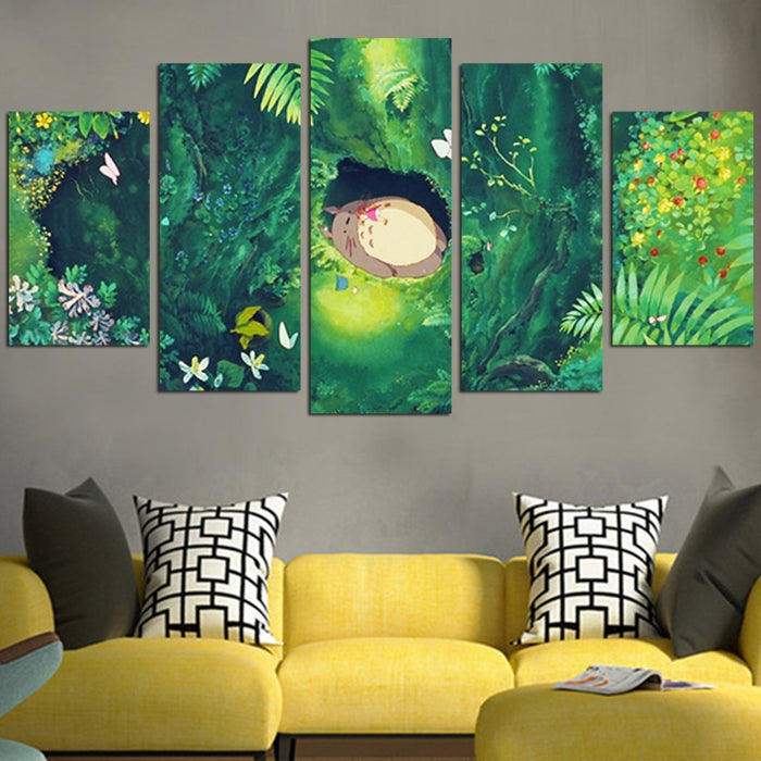 Totoro In The Forest Wall Art Canvas