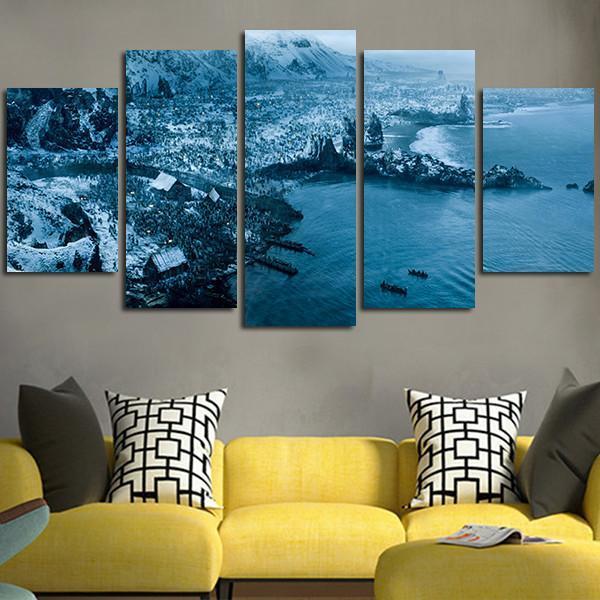 5 Panel Army in The Coast Wall Art Canvas