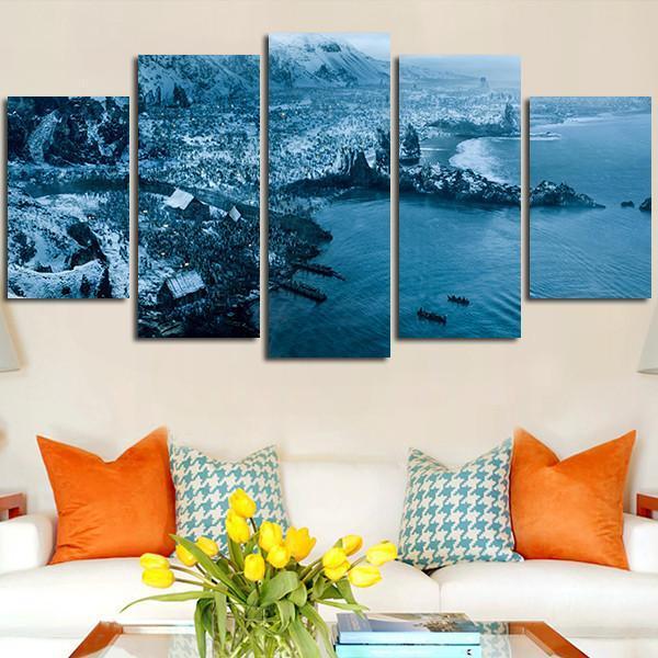 5 Panel Army in The Coast Wall Art Canvas