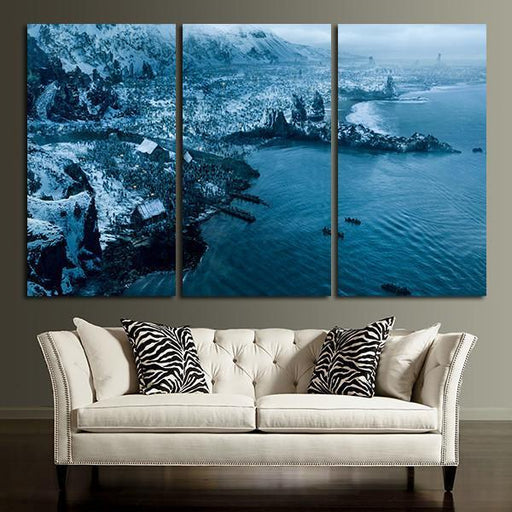 3 Panel Army in The Coast Wall Art Canvas