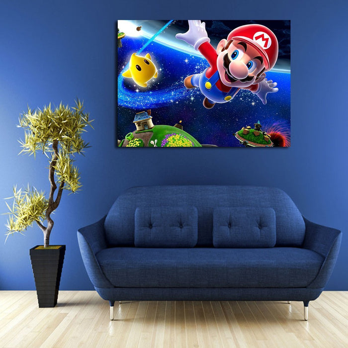 Super Mario And Luma Galaxy Wall Art Canvas