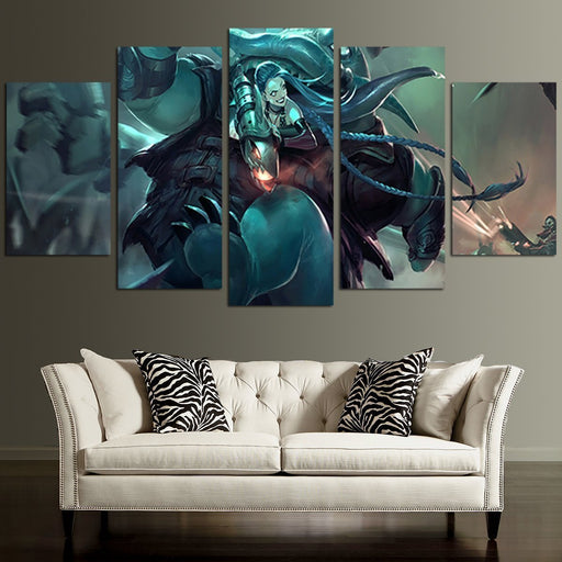 Tahm Kench Supporting Jinx Wall Art Canvas