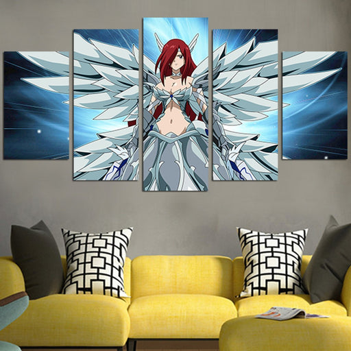 Fairy Tail Beautiful Erza Scarlet With Wings Wall Art Canvas