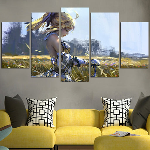 Fate Stay Night Saber In Field Wall Art Canvas
