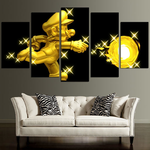 Super Mario Gold Wall Art Canvas