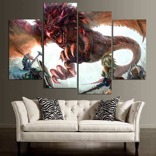 Kreatur Rathalos Monster Hunter Wall Art Canvas