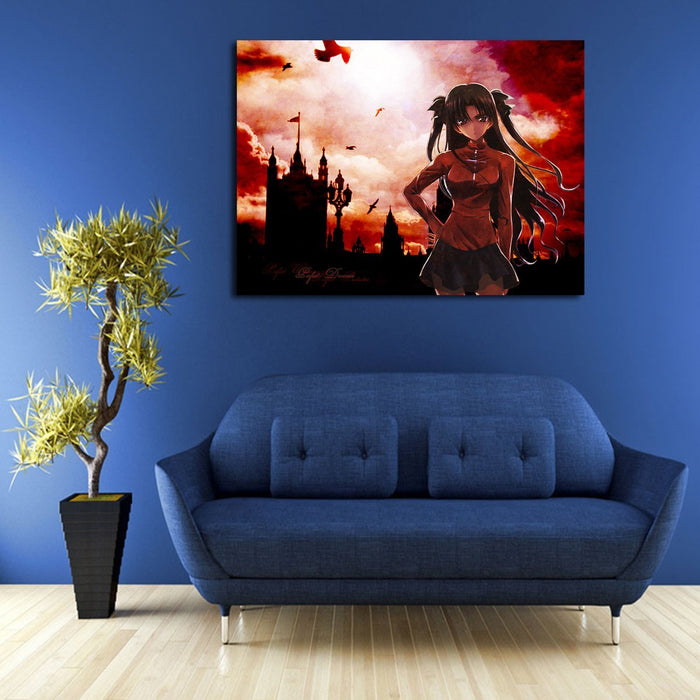 Fate Stay Night Rin Sunset Wall Art Canvas