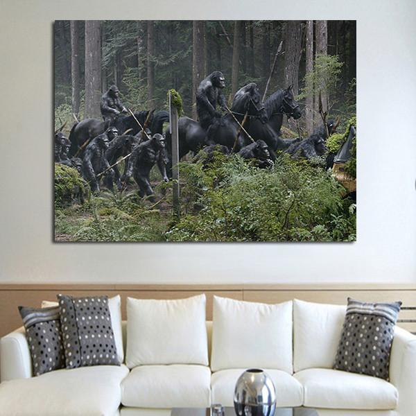 1 Panel Apes Army In The Forest Wall Art Canvas
