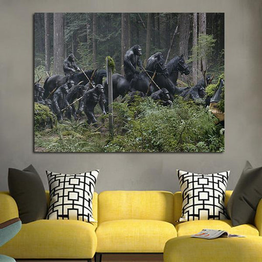 1 Panel Apes Army In The Forest Wall Art Canvas