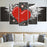5 Panel Heart Love Wings Wall Art Canvas