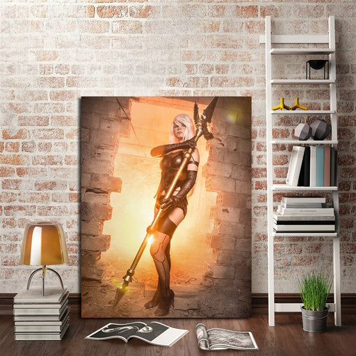 Nier Automata A2 Holding Weapon Wall Art Canvas