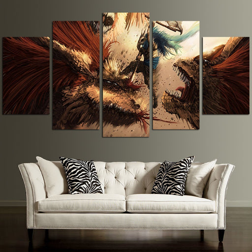 Monsters Fight Wall Art Canvas
