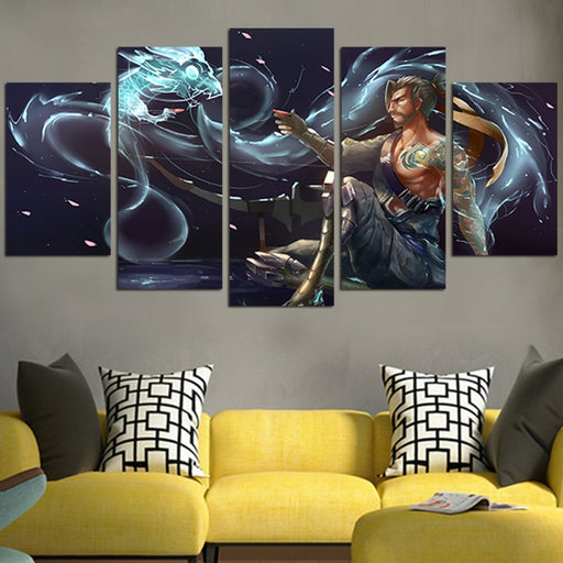 Overwatch Hanzo With Dragon Wall Art Canvas