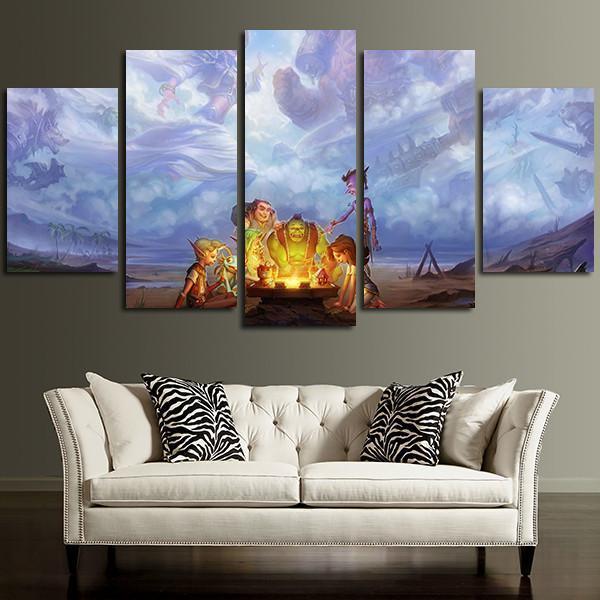 5 Panel Hearthstone Heroes Of Warcraft Wall Art Canvas