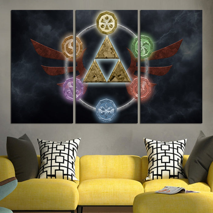 Zelda Ocarina Of Time Sage Medallions Wall Art Canvas