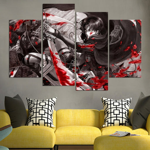 Levi Ackerman Sword Bloody Wall Art Canvas
