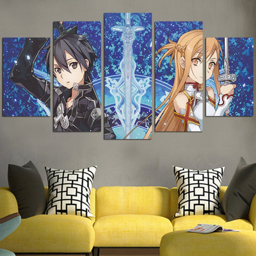 Kirito And Asuna Sword Art Online Wall Art Canvas