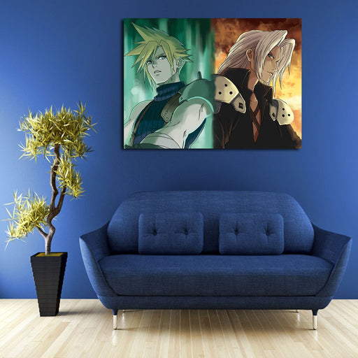 Final Fantasy Cloud And Sephiroth Wall Art Canvas