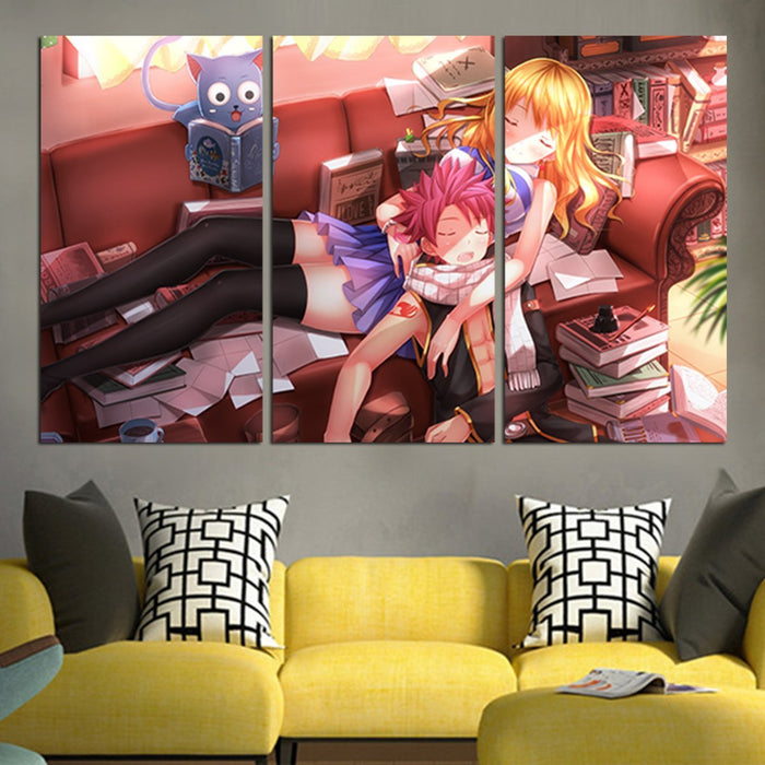 Lucy And Natsu On Fairy Tail Wall Art Canvas