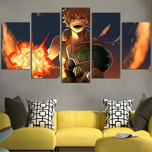 My Hero Academia Roblox Fire Wall Art Canvas
