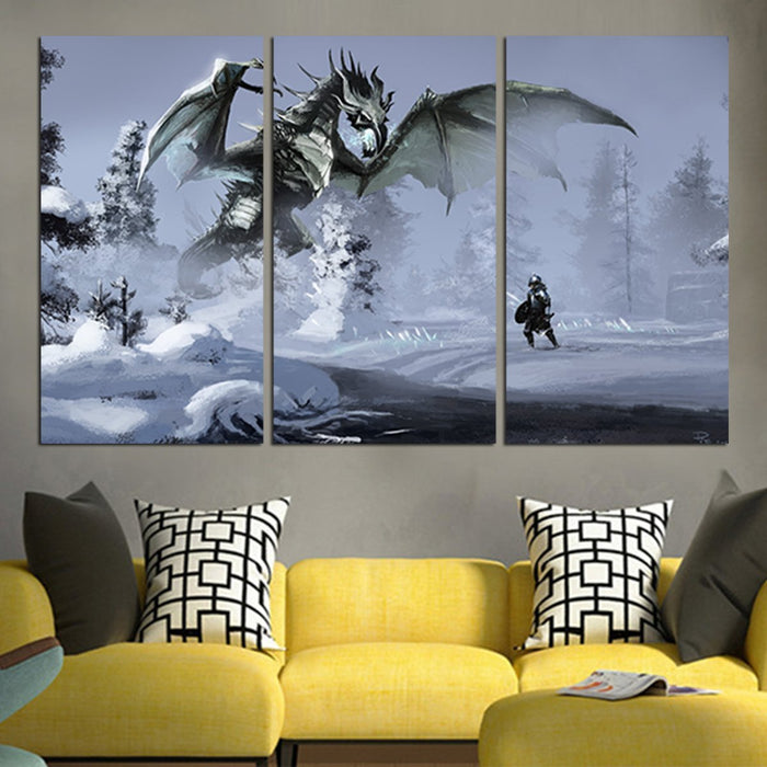 The Elder Scrolls Winter Warrior Wall Art Canvas