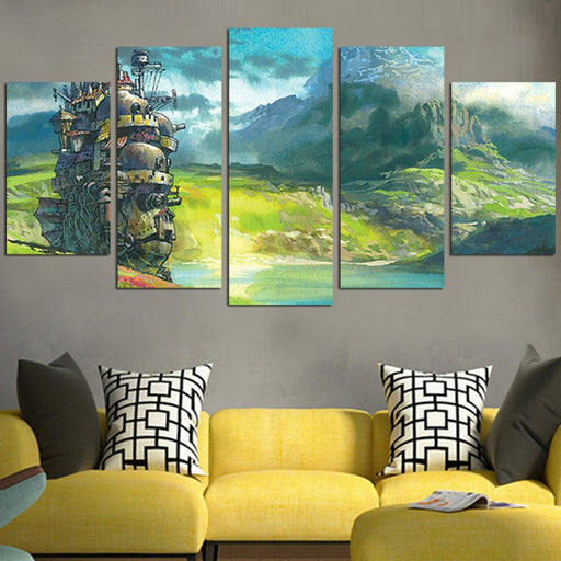Howl's Moving Castle In The Lake Wall Art Canvas