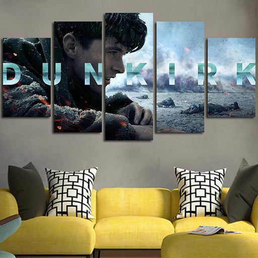 5 Panel Dunkirk Movie Poster Wall Art Canvas