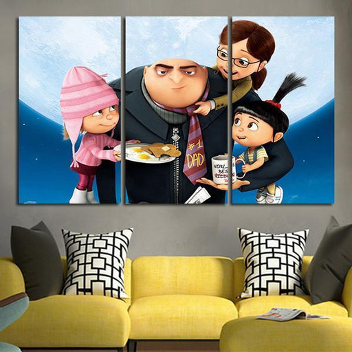 3 Panel Gru And Daughters Wall Art Canvas
