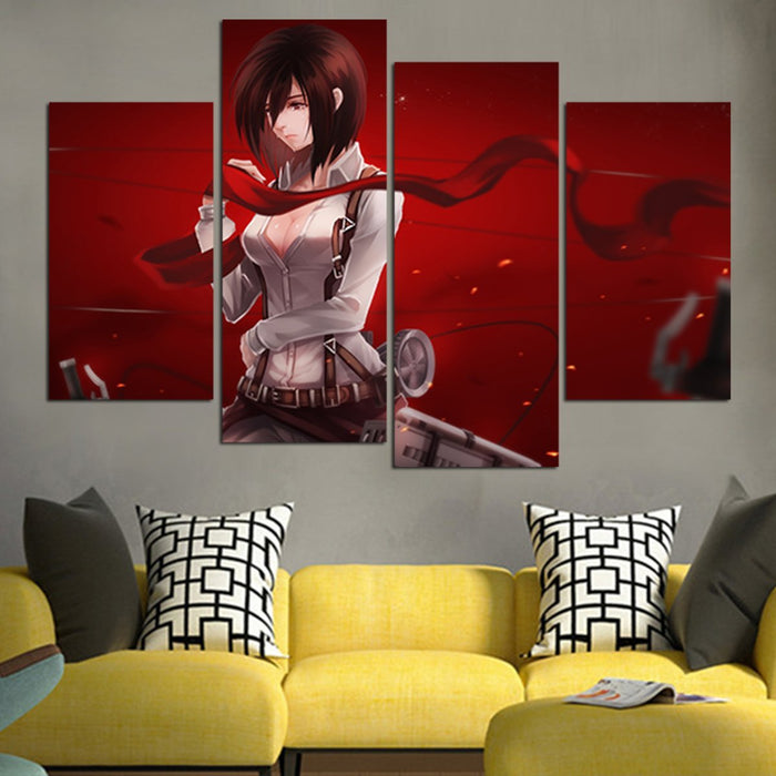 Mikasa Holding Red Scarf Wall Art Canvas