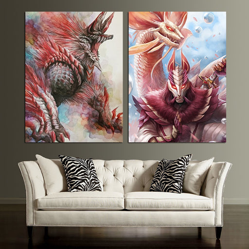 Monster Hunter Zinogre And Nathaniel Himawan Wall Art Canvas