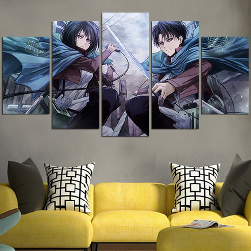 Levi And Mikasa Wall Art Canvas