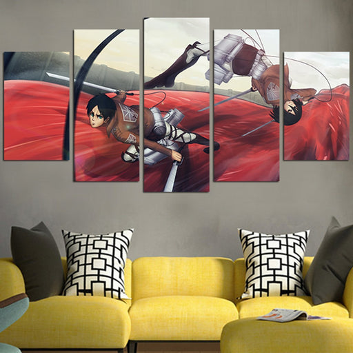 Mikasa Ackerman Eren Jaeger In Attack On Titan Wall Art Canvas