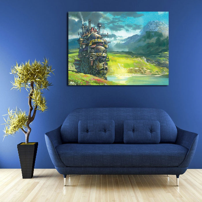 Howl's Moving Castle In The Lake Wall Art Canvas