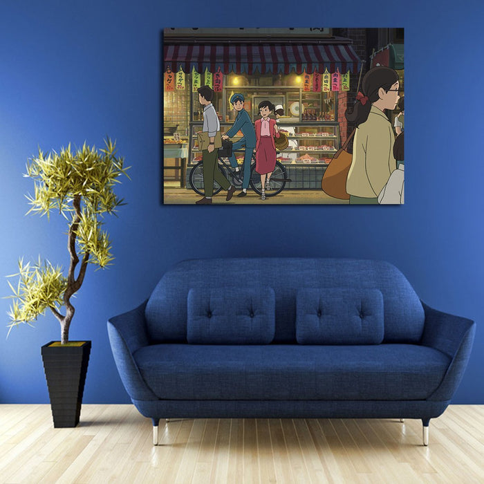 From Up On Poppy Hill Shiro And Sora On Bicycle Wall Art Canvas